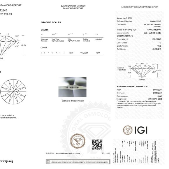 2.01 CTW IGI Certified Lab-Grown Diamond Stud Earrings in 14K Yellow Gold - Picture 5 of 7